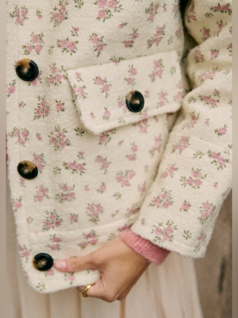Sézane Leo Coat - Little Roses - Size UK34/US2 NWT - Picture 3 of 8